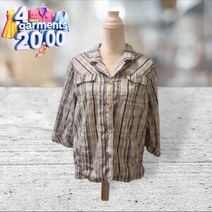 Tanjay shacket blue and white stripes size 16